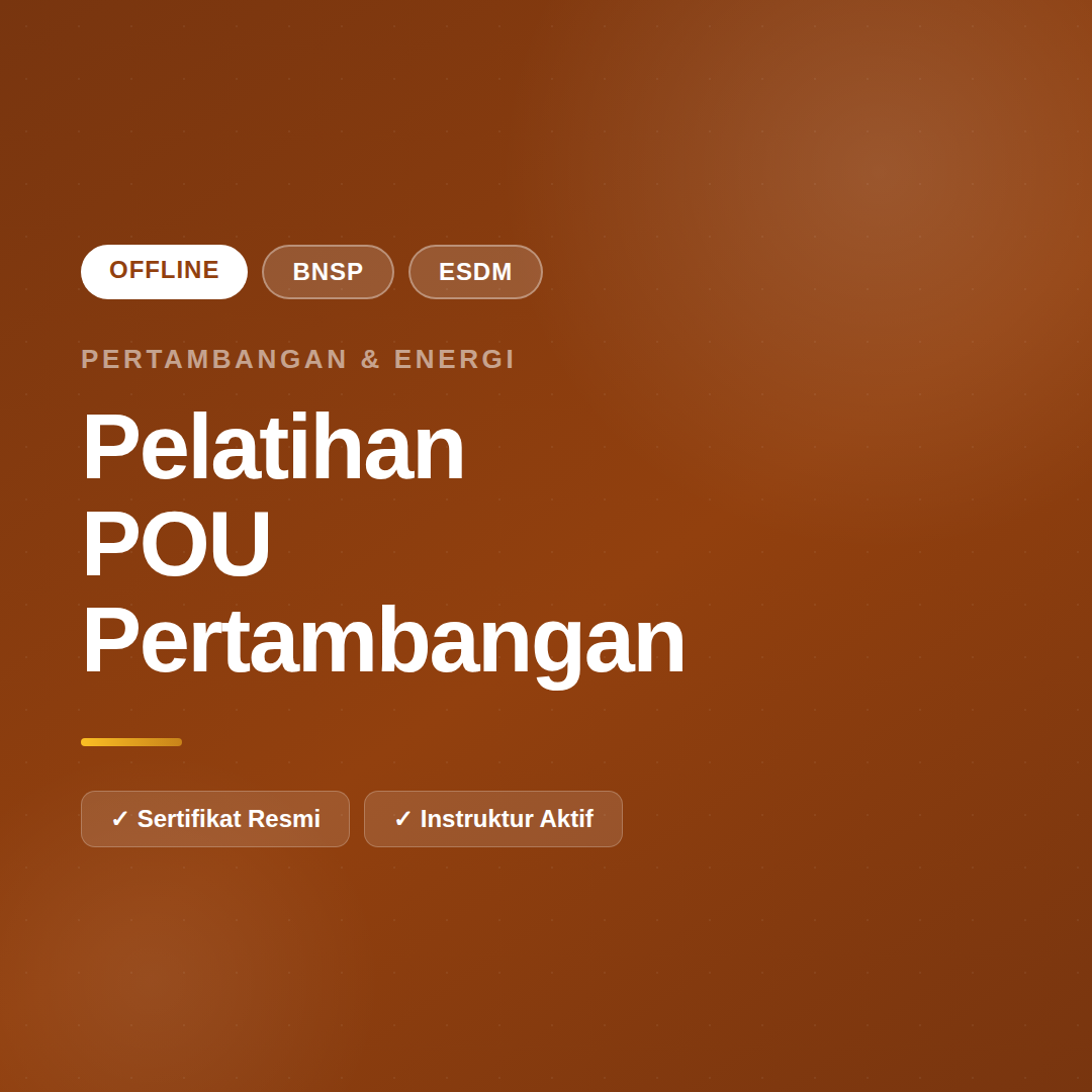 Pelatihan POU Pengawas Operasional Utama